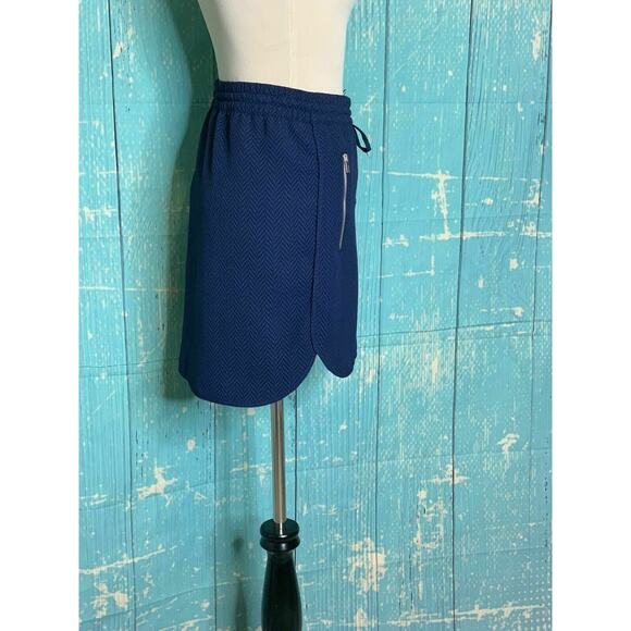 Calvin Klein Blue  Elastic Waist Tie Pull On Mini Skirt XS - Picture 8 of 11